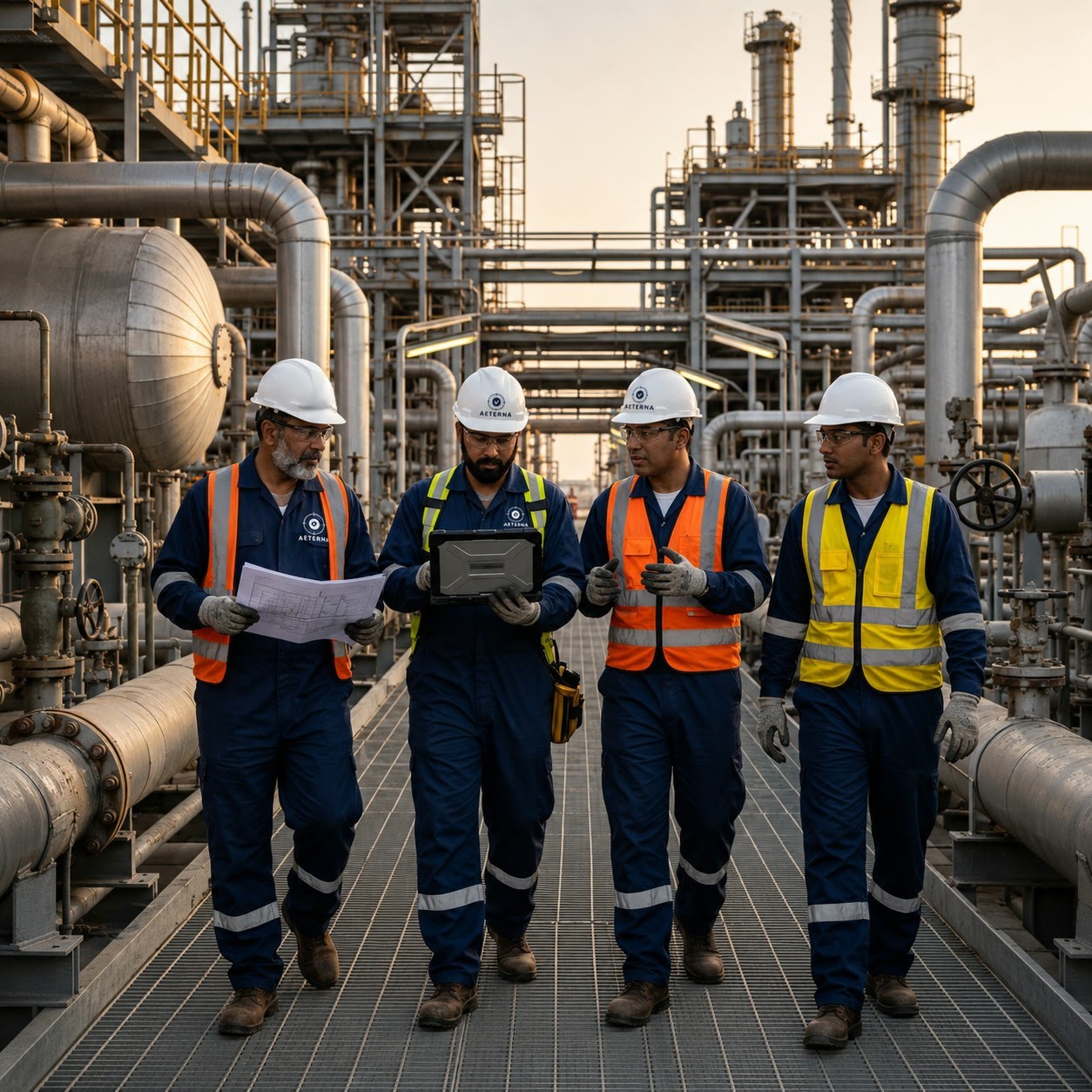 Aeterna engineers inspecting a high-value industrial facility